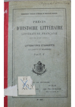 Precis D Historie Litteraire 1908 r.