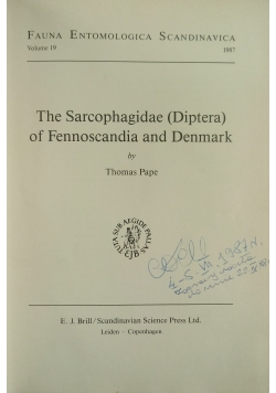 The Sarcophagidae Diptera of Fennoscandia and Denmark
