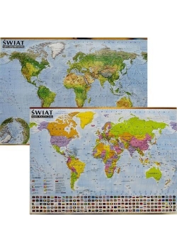Świat. Mapa polityczna i krajobrazowa (listwa)