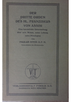 Der Dritte Orden des hl. Franziskus von Assisi, 1925 r.