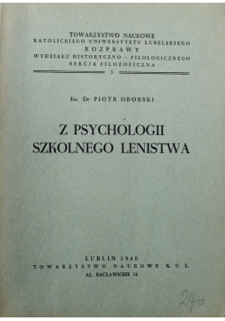 Z psychologii szkolnego lenistwa 1948 r. dedykacja autora