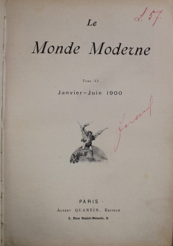 Le Monde Moderne Tom XI 1900 r.