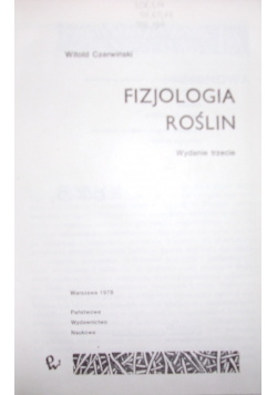 Fizjologia Roślin