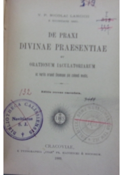 De Praxi Divinae Praesentiae, 1889 r.