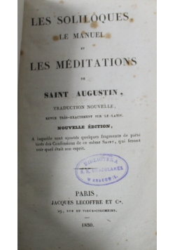 Les Soliloques le Manuel 1850 r.