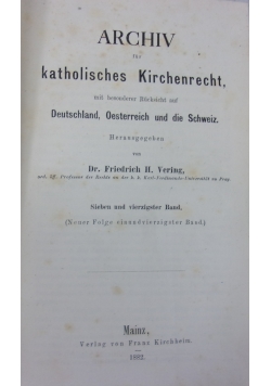 Archiv für katholisches Kirchenrecht, 1882r
