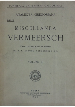 Miscellanea Vermeersch - Tom III , 1935 r.