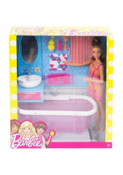 Barbie. Łazienka z lalką i wanną