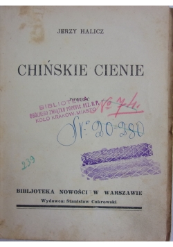 Chińskie Cienie ,1928r.