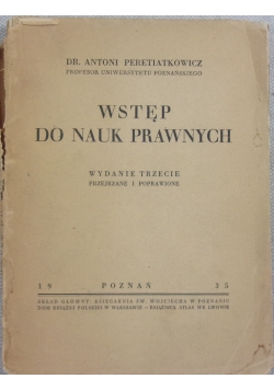 Wstęp do nauk prawnych, 1935r.