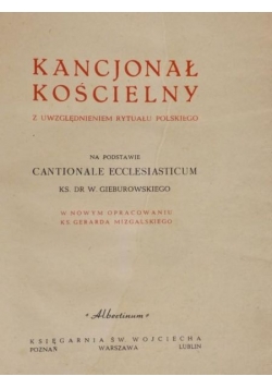 Kancjonał kościelny z uwzględnieniem rytuału polskiego