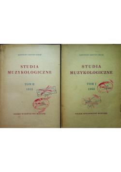 Studia muzykologiczne Tomy od 1 do 2