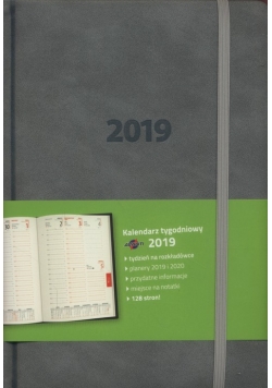 Kalendarz 2019 A5 tygodniowy LUX szary