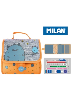 Multipiórnik MILAN z 2 piórnikami MIMO pomarańcz