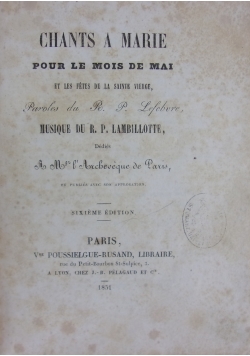 Chants a Marie, 1851 r.