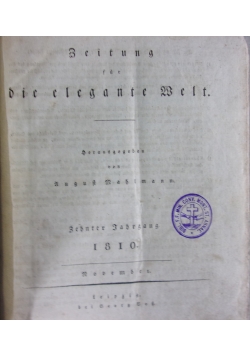 Zeitung fur die elegante Welt, 1810r.