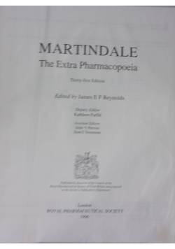 Martindale The Extra Pharmacopeia