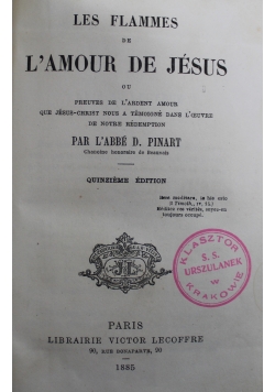 Les Flammes de L'amour de Jesus 1885 r.