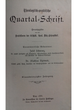 Theologisch = praktilche Quartal =schrift, 1888 r.