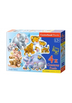 Puzzle x 4 - Zwierzęta z dżungli CASTOR