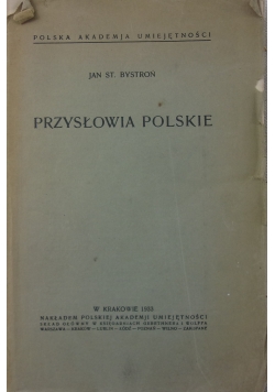 Przysłowia polskie, 1933r