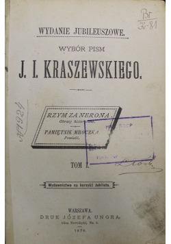 Wybór pism Kraszewskiego tom I 1878 r.