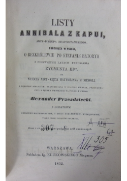 Listy Annibala z Kapui,1852r.