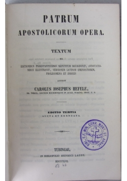 Patronum Apostolicorum opera, 1847
