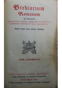 Breviarium Romanum Pars Autumnalis 1945 r