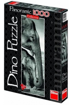 Puzzle 1000 Panorama Słonie DINO