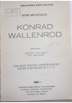 Konrad Wallenrod, 1922r.