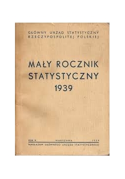 Mały Rocznik Statystyczny 1939 r
