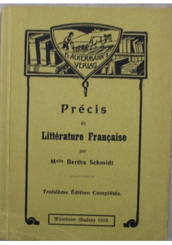 Precies de Litterature Francaise 1926 r.
