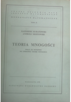 Teoria mnogości wraz ze wstępem do opisowej teorii mnogości tom 27