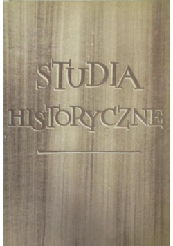 Studia historyczne, Tom II