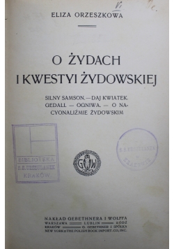 O Żydach i kwestyi żydowskiej 1913 r.