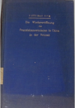 Die Wiedereroffnung der Franziskanermission in China in der Neuzeit, 1926 r.