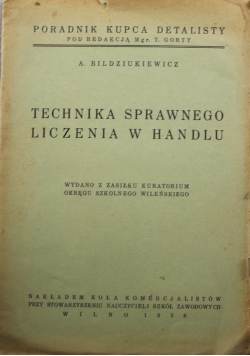 Technika Sprawnego Liczenia w Handlu 1938 r