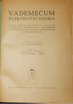 Vademecum elektrotechnika, 1947 r.