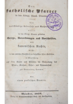 Der katholische Pfarrer, 1838r.