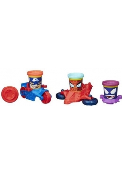 Play Doh Can Heads Captain America Spider Man