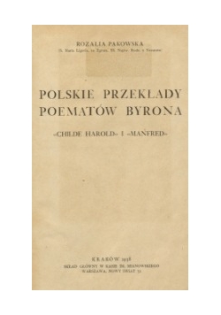 Polskie przekłady poematów Byrona , 1938 r.