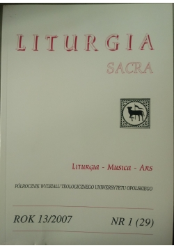Liturgia Sacra ,Nr 1 (29)