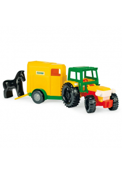 Traktor z przyczepą na konia