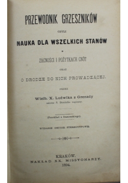 Przewodnik grzeszników czyli nauka dla wszelkich stanów 1894 r.