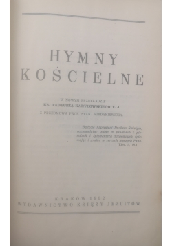 Hymny kościelne,1932 r.