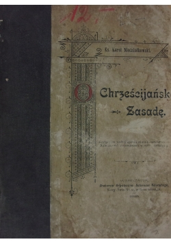 O chrześcijańską zasadę, 1895 r.