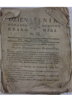Dziennik Departamentowy Krakowski, 14 numerów, 1813 r.