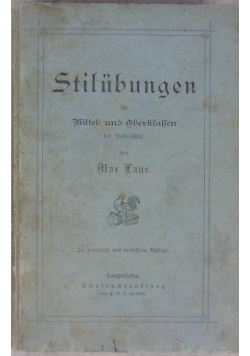 Stilubungen fur Mittel und Oberklassen, 1885 r.
