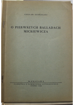 O Pierwszych Balladach Mickiewicza 1948 r